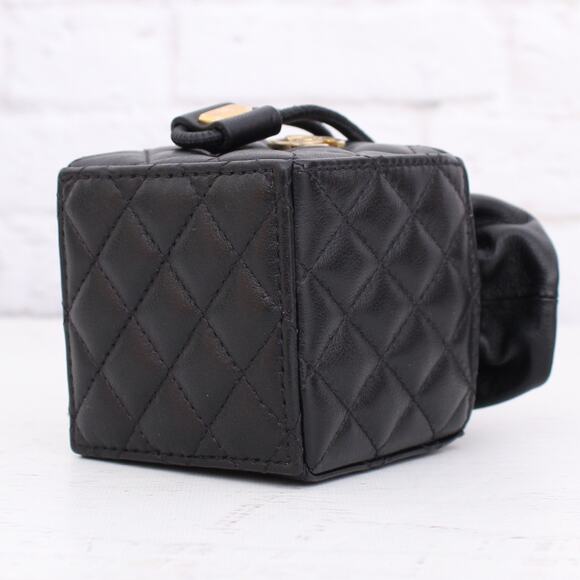 Chanel Mini Drawstring Chain Shoulder Clutch Crossbody Black Caviar A2145 - Picture 10 of 13